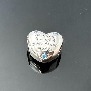 Pandora Disney, Cinderella Heart Wish 925 Ale with CZ Charm #236